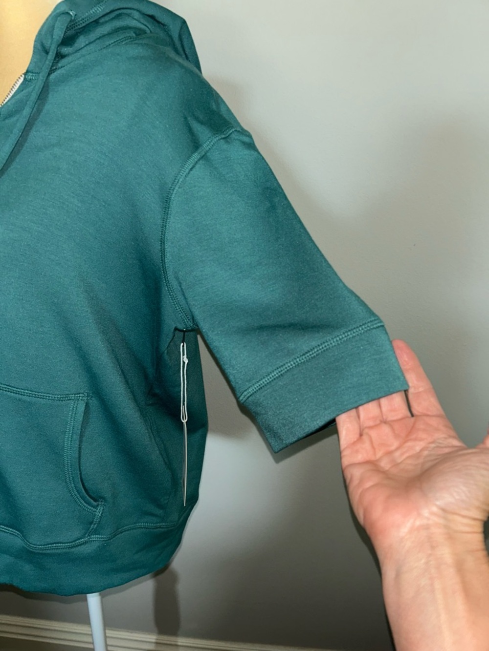 NWT 78&Sunny Short-Sleeve Zip Up Hoodie Deep Teal Sz XL - Picture 4 of 8